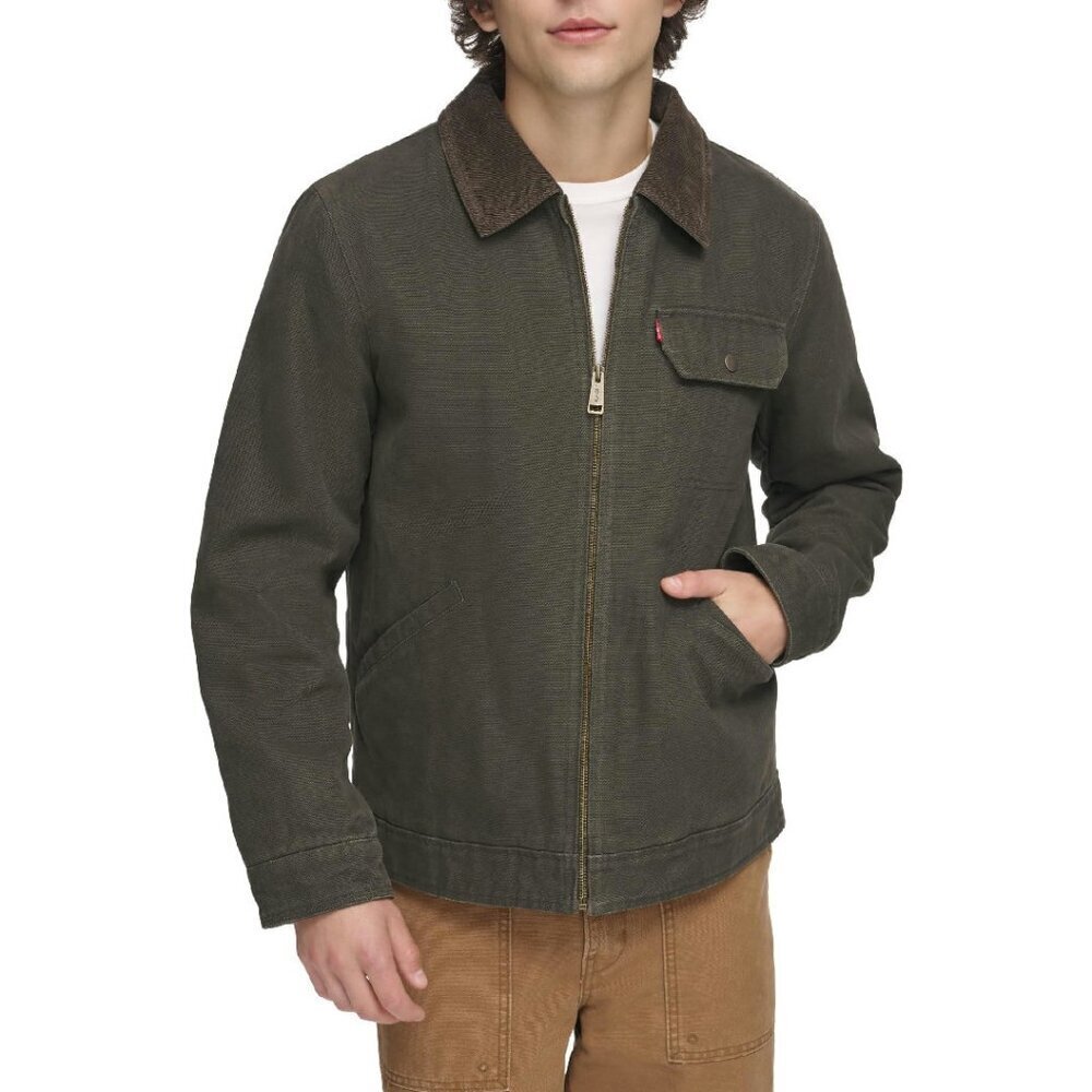 Men's Workwear Cotton Canvas Corduroy Collar Depot Jacket